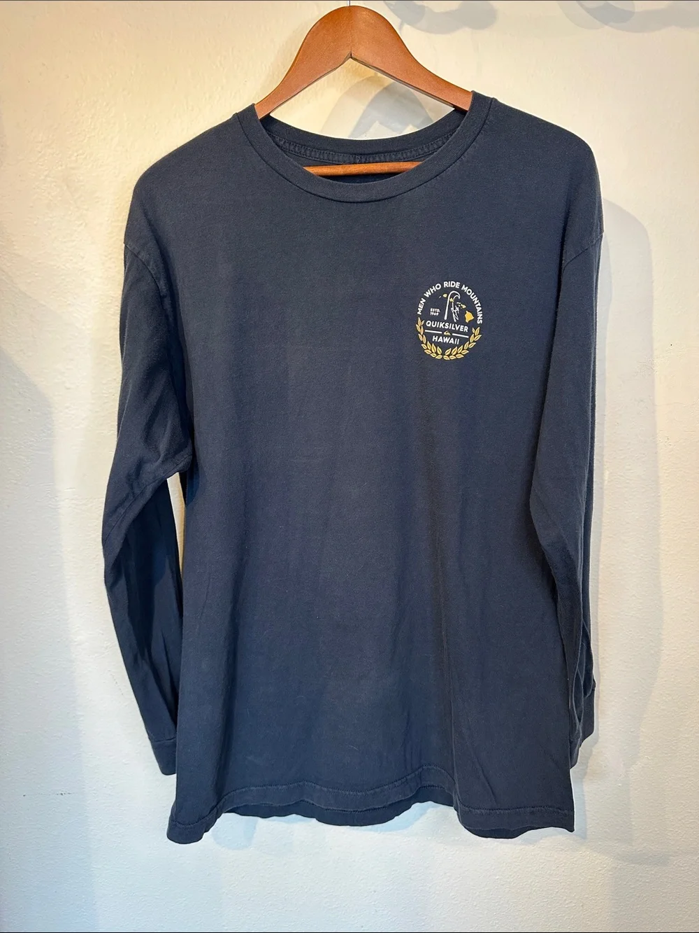 Quiksilver Navy Blue Long Sleeve Chest Logo Tee